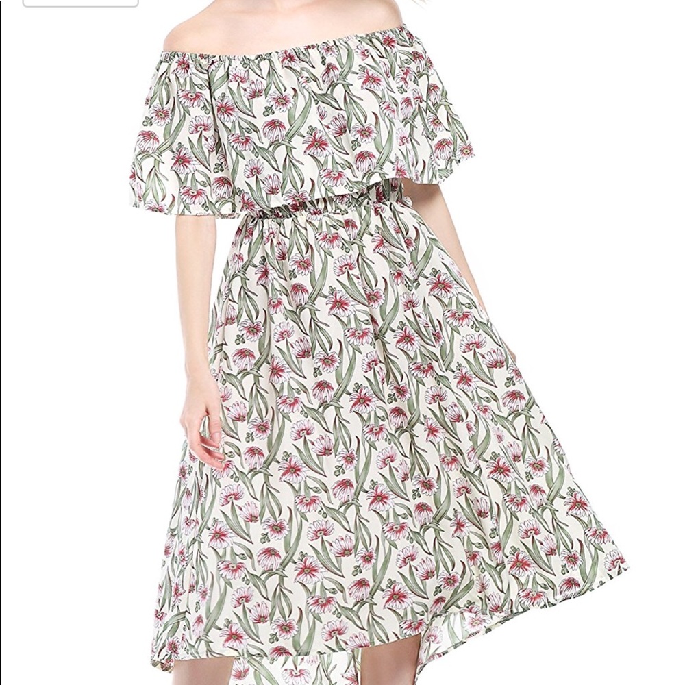 Woman’s off-shoulder dress